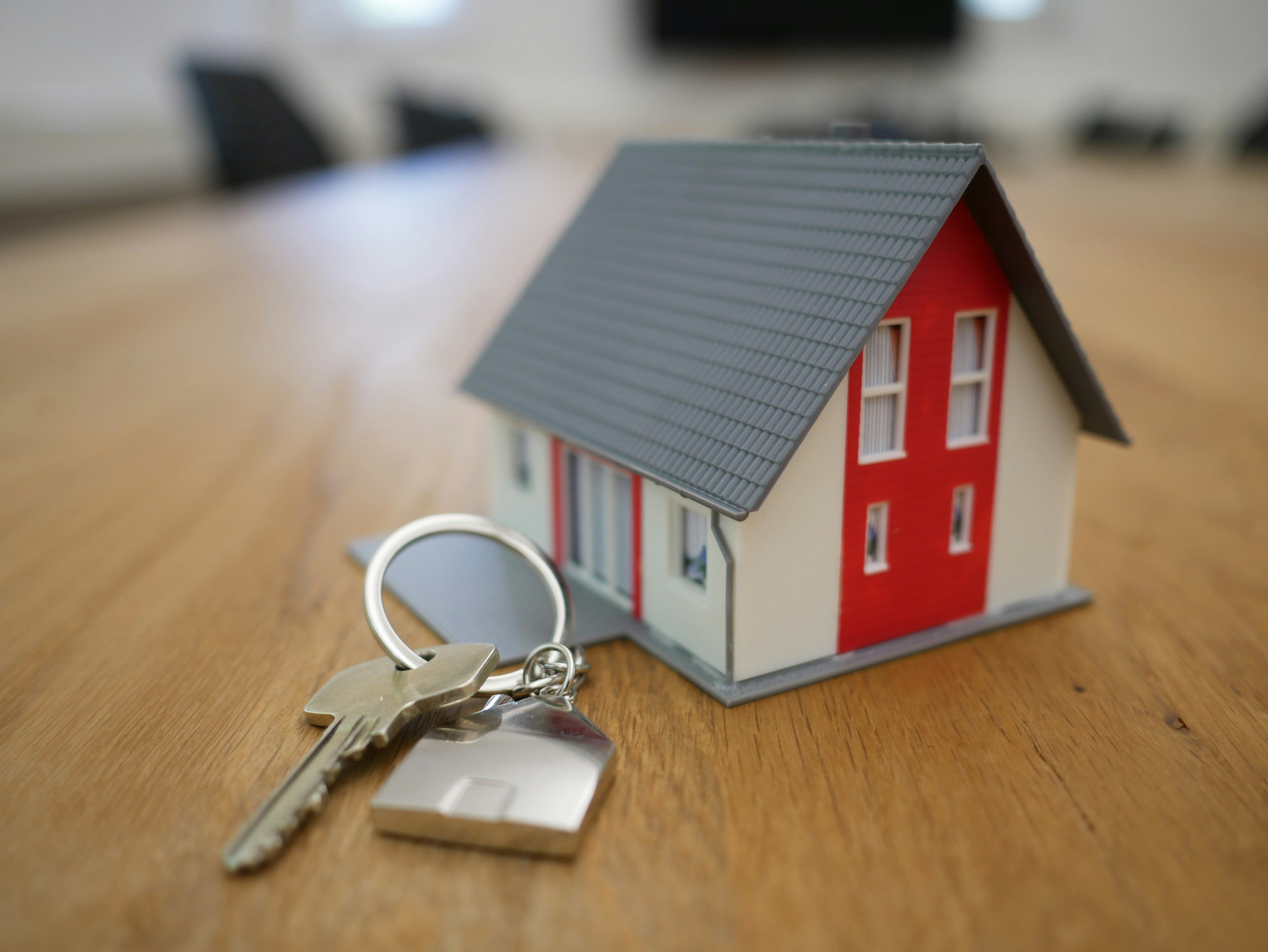 House model with keys — real estate